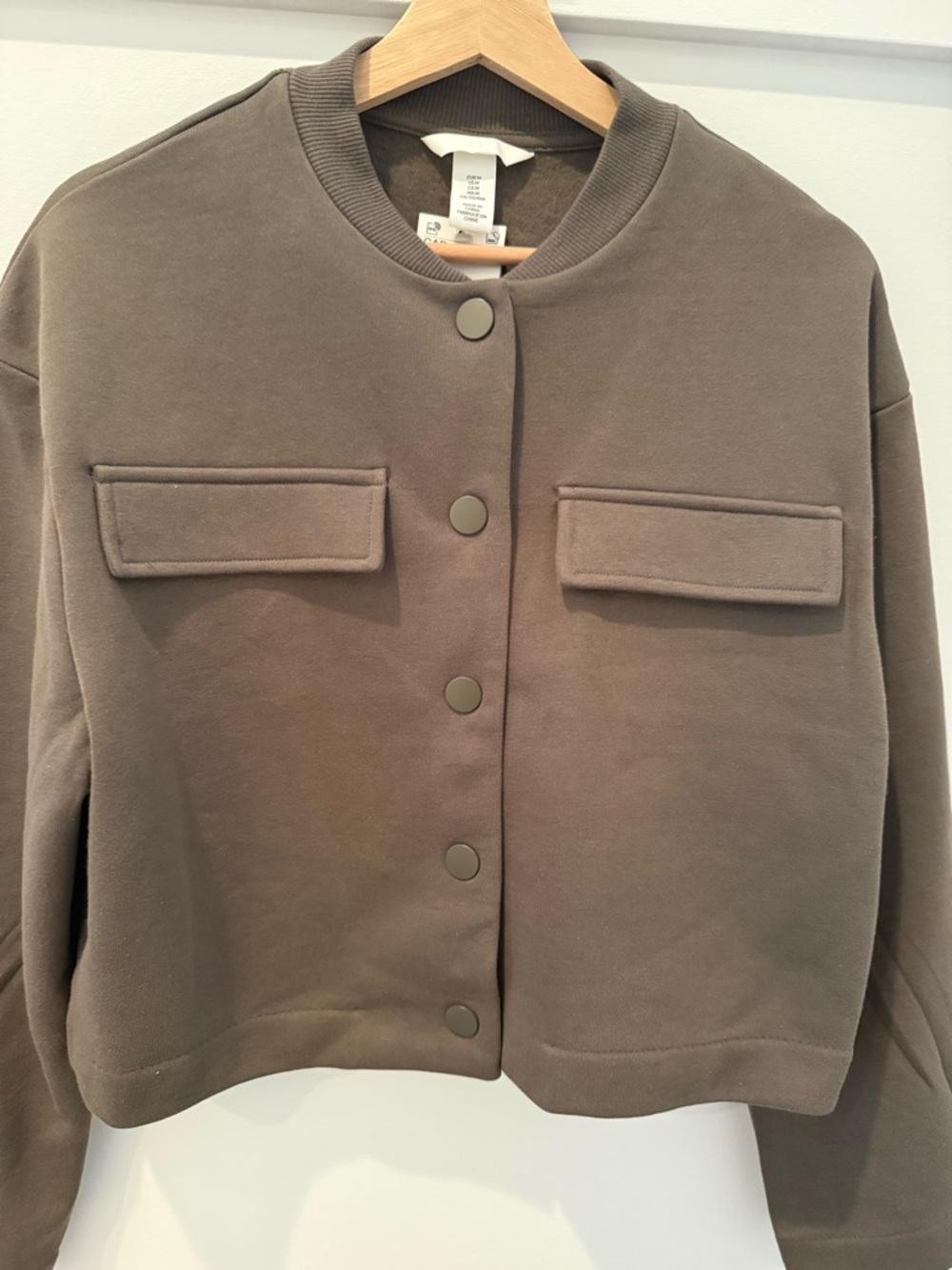 H&M Olive Green Cropped Bomber Jacket - Picture 3 of 4